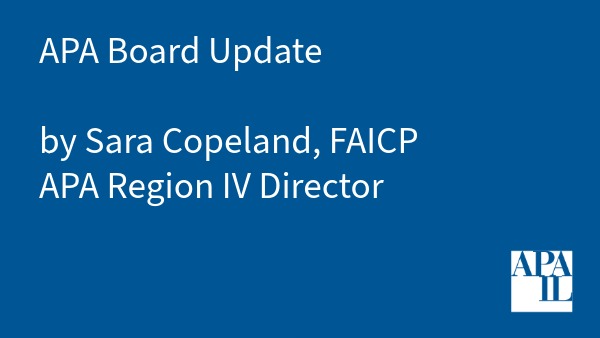 APA Board & AICP Commission Winter Update